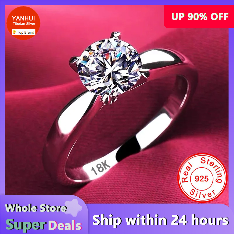 Wedding Zone - 인증서 포함 럭셔리 18K 화이트 골드