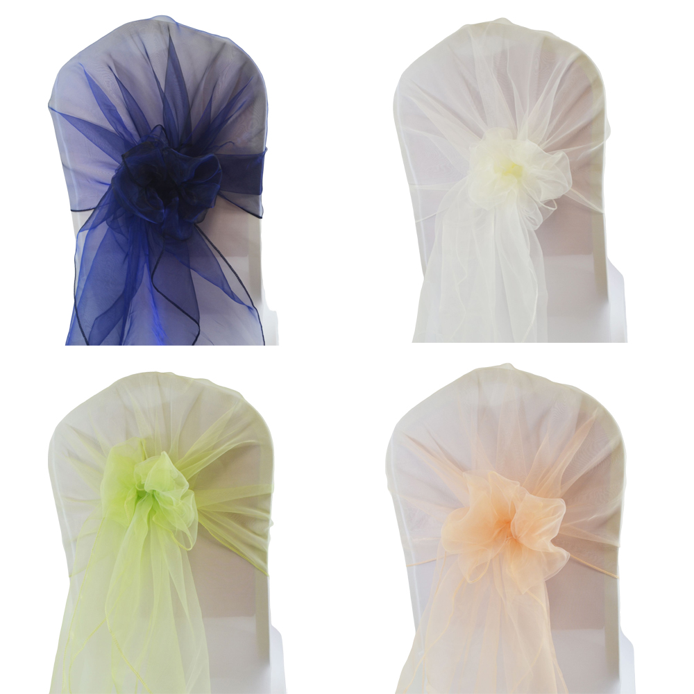 Chair Sash Organza - 65x275cm 웨딩 파티 장식을위한 Organza 의자