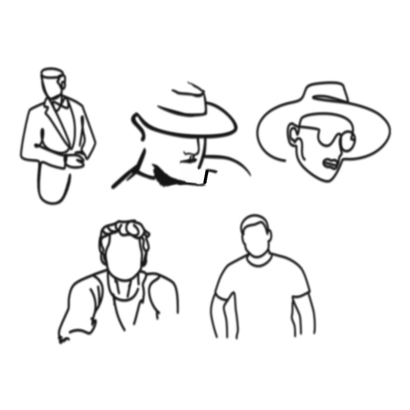 Suit Supply Wedding Party - 스케치 페이스 아크릴 생일 케이크 토퍼,