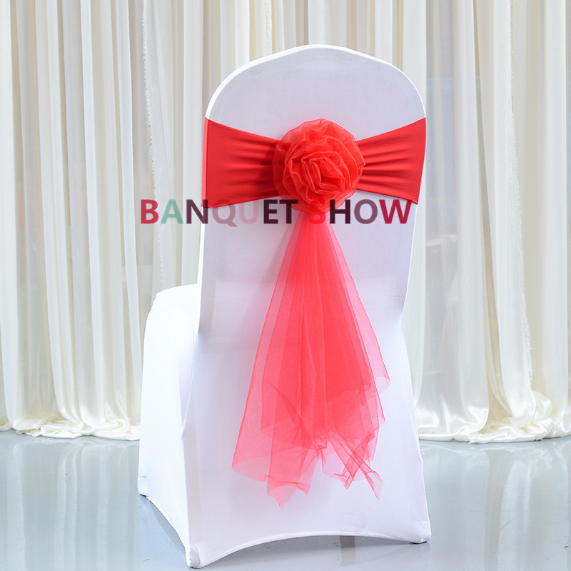 Chair Sash Organza - 웨딩 연회용 스트레치 의자 커버 장식용