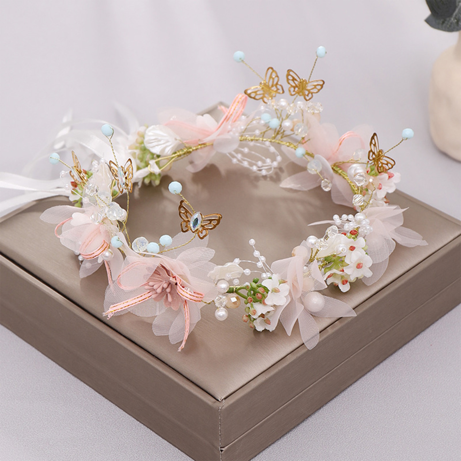 Wedding Supply Store - 여성 소녀 꽃 머리띠 신부 나비