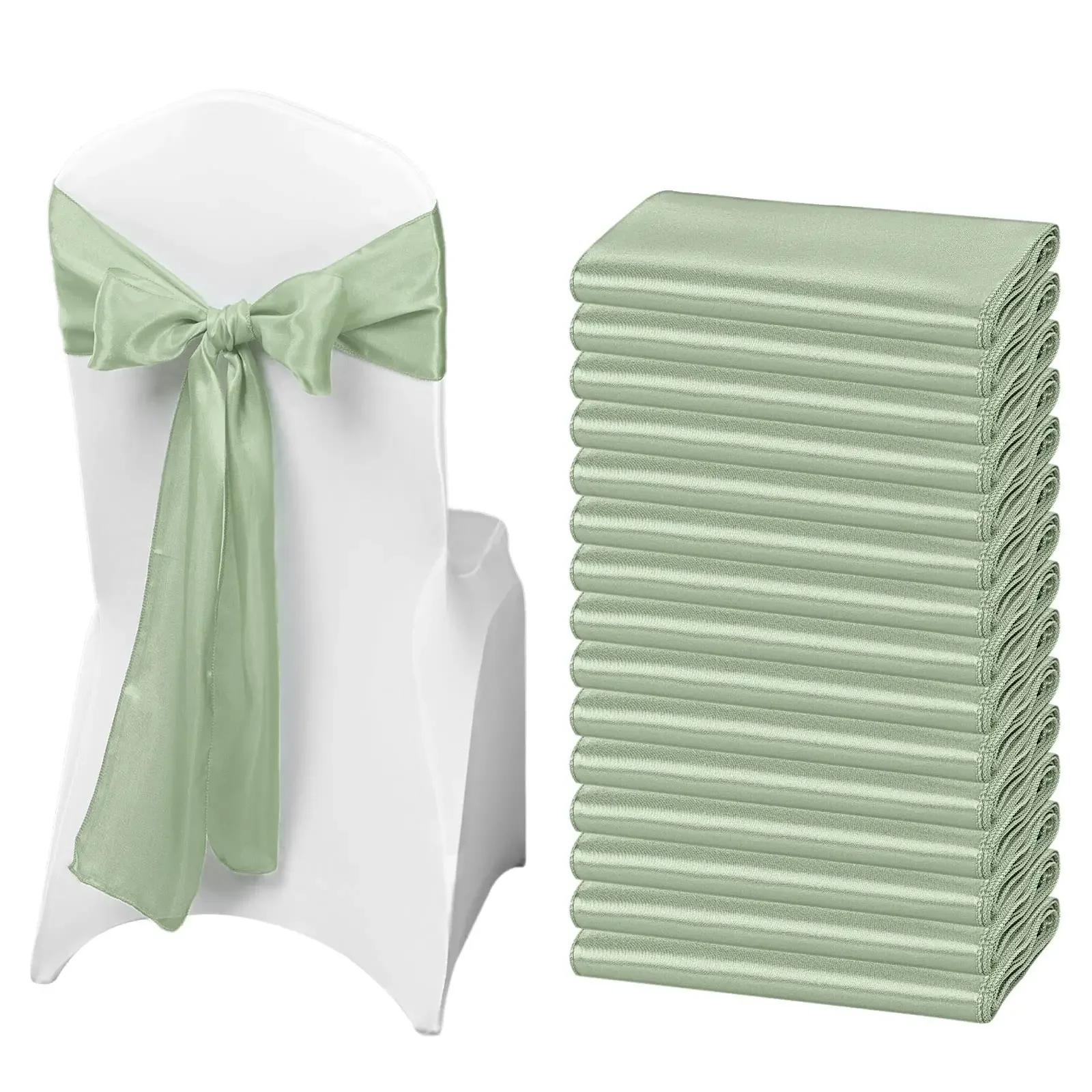 Chair Sash Organza - 도매 10/50pcs 새틴 의자 활 새시