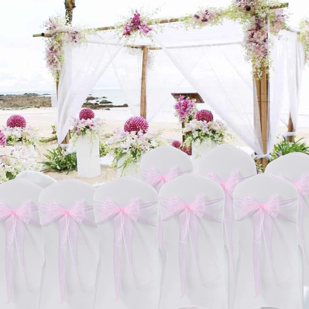 오간자 의자 장식 리본 100/50/10개, 웨딩 파티 - Chair Sash Organza 리뷰 및 가격