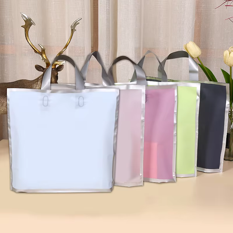 50개입 반투명 손잡이 쇼핑백, 실버 테두리 선물 가방 - Wedding Supply Store 리뷰 및 가격