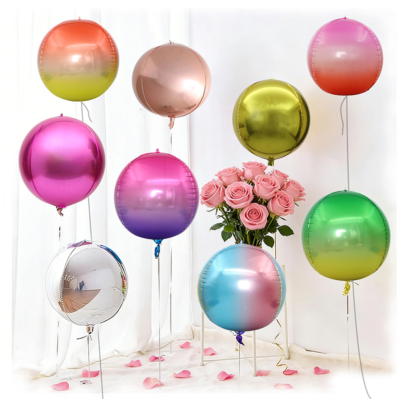5개 10 18 22인치 4D 원형 메탈 포일 로즈 골 - Wedding Decor Supply Store 리뷰 및 가격