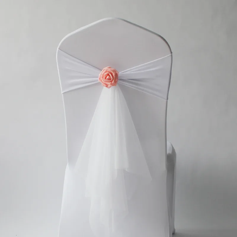 웨딩 장식 스판덱스 의자 띠 기성품 나비넥타이 매듭과  - Chair Sash Organza 리뷰 및 가격