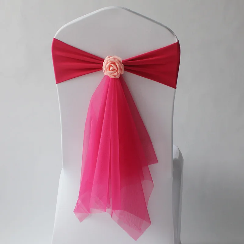웨딩 장식 스판덱스 의자 띠 기성품 나비넥타이 매듭과  - Chair Sash Organza 리뷰 및 가격
