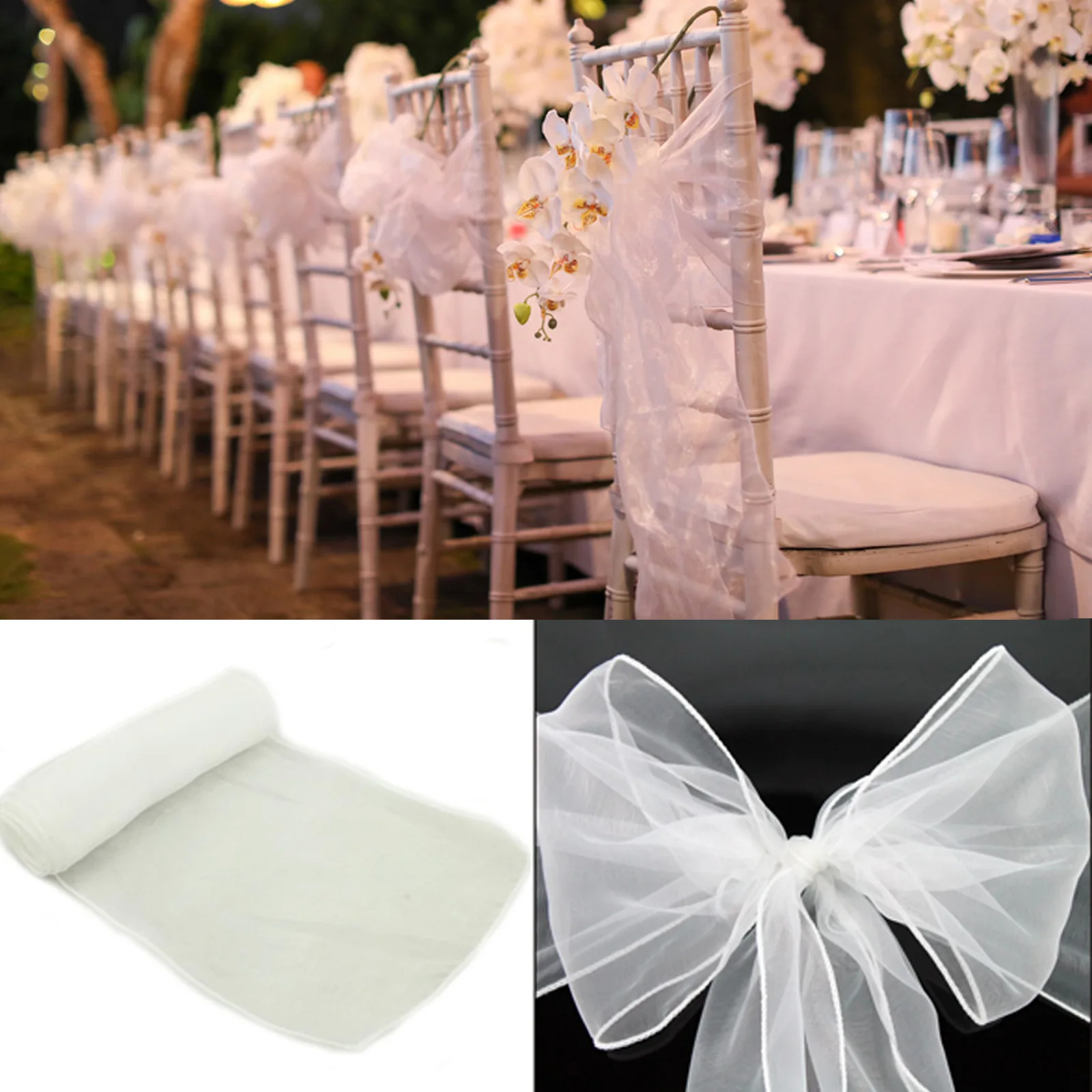 도매 10/50 팩 Organza 연회 의자 새시 새시 - Chair Sash Organza 리뷰 및 가격