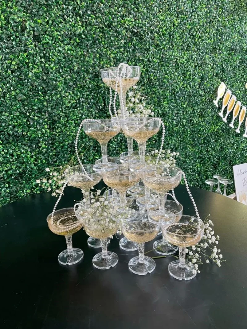 20-60PCS 아크릴 샴페인 쿠페 잔 5oz 약혼 파 - Champagne Tower Set 리뷰 및 가격