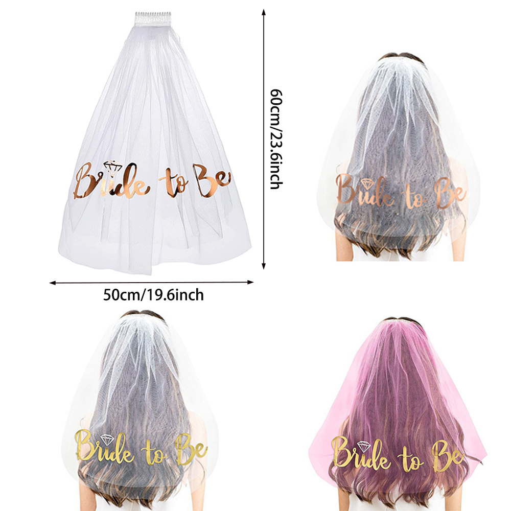 예비 신부 베일 로즈 골드 처녀 파티 화이트 핑크 베일 - Wedding Supply Store 리뷰 및 가격