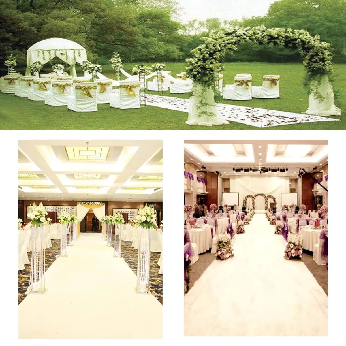 맞춤형 길이 통로 러너 웨딩 카펫, 야외 장식, 흰색  - Aisle Runner White 리뷰 및 가격