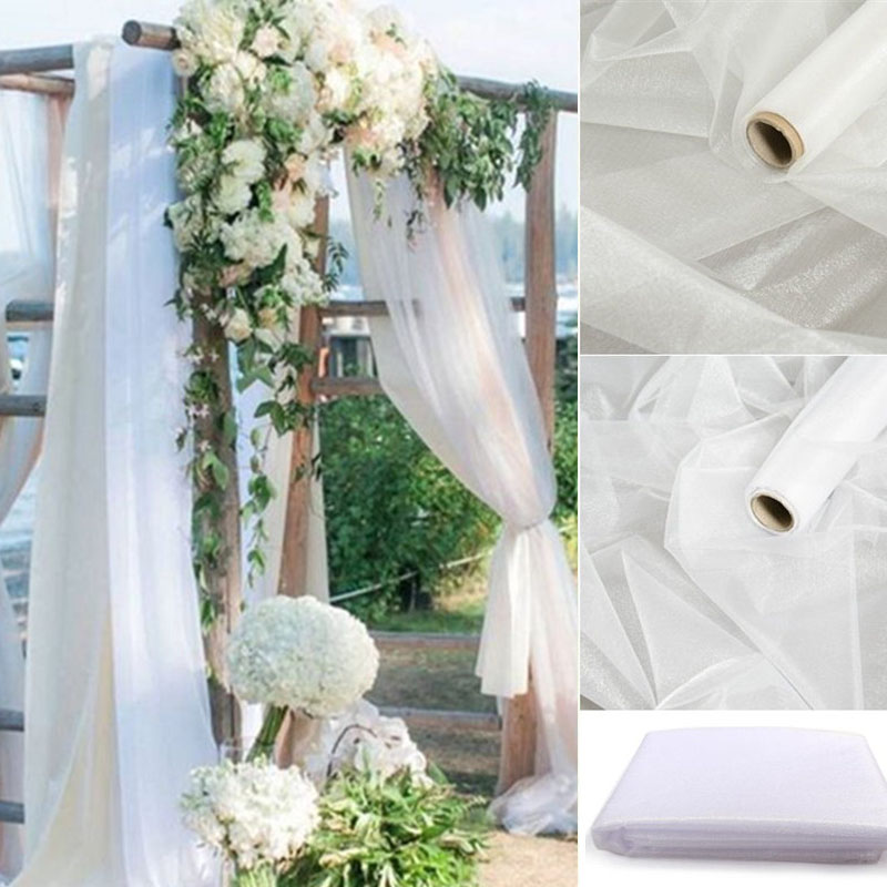 5 메터/몫 쉬어 크리스탈 오간자 명주 롤 패브릭 베이 - Chair Sash Organza 리뷰 및 가격