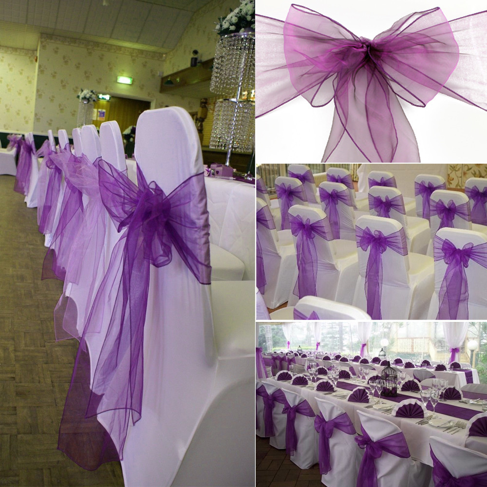 1개 오간자 의자 새시 매듭 밴드 의자 리본 웨딩 파티 - Chair Sash Organza 리뷰 및 가격